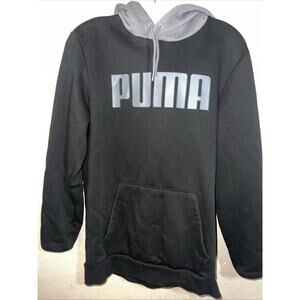 Puma Classics Pullover Hoodie Mens Size S Black Grey Gray EUC